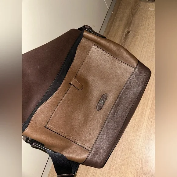 COACH Brown HUDSON Messenger in Heritage Colorblock Leather - Picture 9 of 11